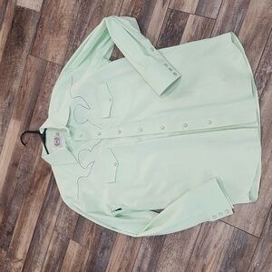 Vintage Western Lime Green, Pearl Snaps Button Down Shirt, Western CINCH - Sz XL